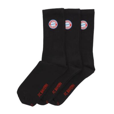 FC Bayern Crew Socken 3er Set schwarz 39-42