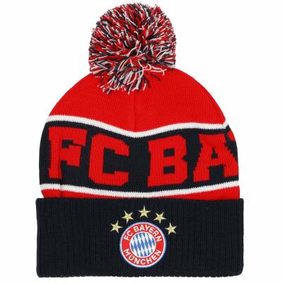 FC Bayern Bommelmütze Kinder rot/schwarz