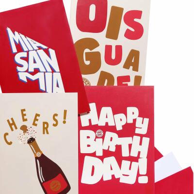 FC Bayern Grußkarte 4 er Set rot/weiß