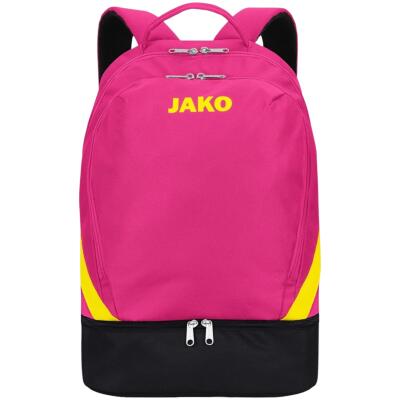 Jako Rucksack Iconic mit Bodenfach Unisex pink/schwarz/neongelb