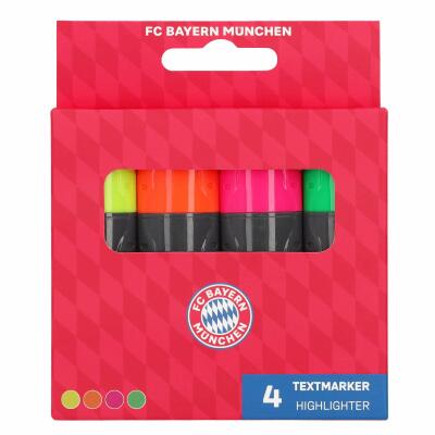 FC Bayern Textmarker 4 er Set rot
