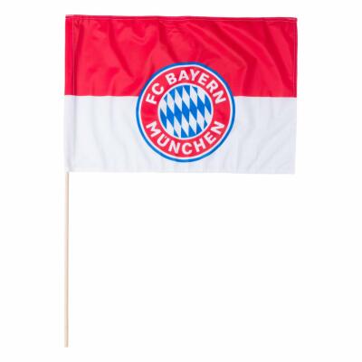 FC Bayern Fahne Logo 60x40 cm (mit Stock)