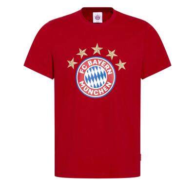FC Bayern T-Shirt Logo Rot 5 Sterne Kinder Gr. 140