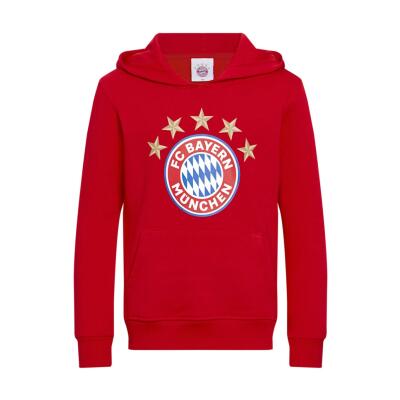 FC Bayern Hoodie 5 Sterne Logo Kinder Rot Gr. 140