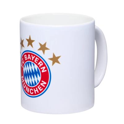 FC Bayern Tasse 5 Sterne Logo Weiß