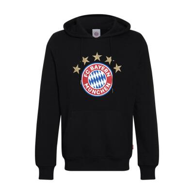 FC Bayern Hoodie 5 Sterne Logo schwarz Gr. XL