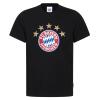 FC Bayern T-Shirt 5 Sterne Logo Schwarz Kinder Gr. 128