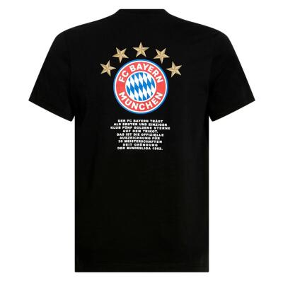 FC Bayern T-Shirt 5 Sterne Club Schwarz