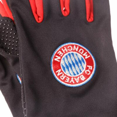 FC Bayern Trainingshandschuhe Logo Schwarz / Rot