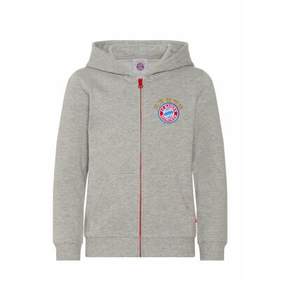 FC Bayern Zip-Hoodie Logo Grau Kinder