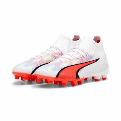 Puma ULTRA PRO FG/AG White/Black/Fire Orchid Gr. 46,5